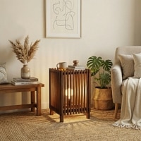 Renard Beige Jute Floor Lamp with Beige Jute Base