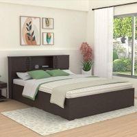 Kamira Solid Wood Queen Size Drawer Storage Bed In Melamine Finish