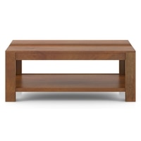 Striado Rectangular Solid Wood Coffee Table In Amber Walnut Finish