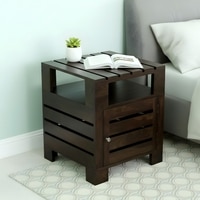 Harvey Sheesham Wood End Table in Mahogany Finish