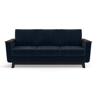 Corby Sofa Set (Colour: Sea Port Blue Velvet, Seater: 3+1+1)