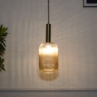 Maloto Amber Luster and Brass Hanging Light