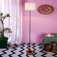 Eve Multicolour Cotton Shade Floor Lamp
