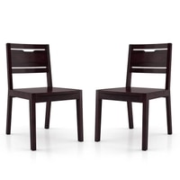 Capra Solid Wood Dining Chair in Mahogany Finish - Set of 2