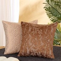 Set Of 2 Jacquard Square Cushion Covers