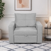 Bella One  Seater Pull Out Fabric Sofa Cum Bed Grey