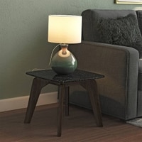 Galaxy Stone Side Table in American Walnut Finish