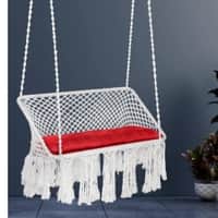 Swingzy Premium Large Double Seater Hammock Chair with Cushion White