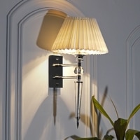 Aberdeenshire Glass and Chrome Wall Light With Off White Cotton Shade
