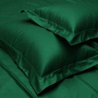 Stoa Paris Satin Pillow Covers,  Premium Plain Pillow Cover Set of 2, 68L x 45W cms - Emerald Green