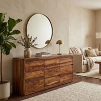 Maari Solid  Wood 2 Door  Sideboard In Teak Finish