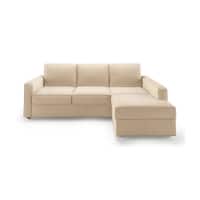 Apollo Sofa (Colour : Birch Beige, Cushion : Hard, Back Type : Regular, Seating Capacity : Right Aligned 2 Seater + Right Aligned Chaise + Ottoman)