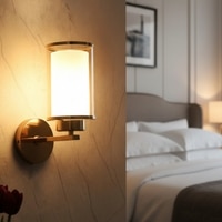 Eliante Modern Wall Lights Mild Steel & Glass Material Gold & Champaign Finish