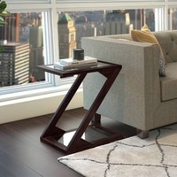 Zeta Solid Wood Side Table in Mahogany Finish
