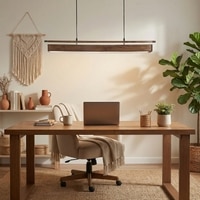 Art Deco 36 Brown Solid Wood Single Hanging Light