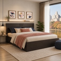 Styx Engineered Wood King  Size Bed With Drawer Storage (Melamine Finish)