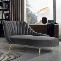 Tiberius Velvet Chaise Lounger in Navy Blue Colour