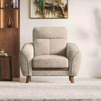 Ronan 1 Seater Fabric Sofa In Beige Colour