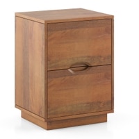 Zephyr Bedside Table in Amber Walnut Finish