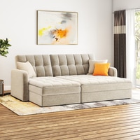 Peckham 3 Seater Click Clack Sofa Cum Bed In Oyster Beige Colour