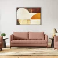Florence Premium 3 Seater Fabric Sofa in Mocha Mouse Velvet Colour