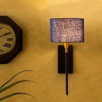 Devansh Metal Electric Wall Light in Black Colour with Blue Shade Count of 1 Light