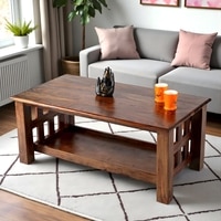 Blairs Sheesham Wood Coffee Table In Teak Finish