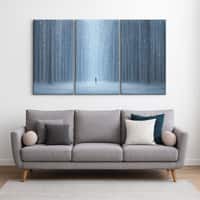 Truss Grey Blue Pieces Rainy Stroll Canvas Wall Prints Canvas Wall Prints Set of 3 Multicolor Matte