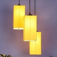 Zyaire Yellow Fabric Cluster Hanging Light
