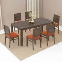 Atlas Solid Wood 6 Seater Dining Table with Atlas Dining chair Set