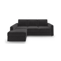 Apollo Compact Sofa (Colour : Pebble Grey, Cushion : Soft, Back Type : Regular, Seating Capacity : Left Aligned 2 Seater + Left Aligned Chaise + Ottoman)
