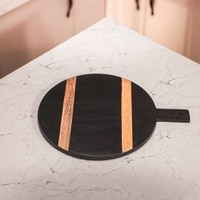 Ireka Home Stripe a Pose Wooden Serving Board with Enamel