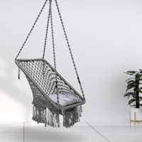 Swingzy Premium Rectangle Swing Chair for Adults Grey with Accessories