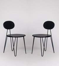 Yoyo Solid Wood Dining Chair In Black  Finish