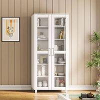 Paige Tall Storage Cabinet in Frosty White