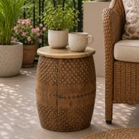 Regalia Decorative Handcrafted Metal Side Table in Copper Finish