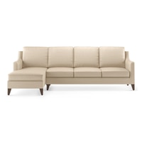 Abbey Sectional Sofa (Colour : Pearl, Cushion : Soft, Seater : Left Aligned 3 Seater + Left Aligned Chaise)