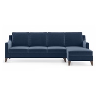 Abbey Sectional Sofa (Colour : Lapis Blue, Cushion : Hard, Seater : Right Aligned 3 Seater + Right Aligned Chaise)