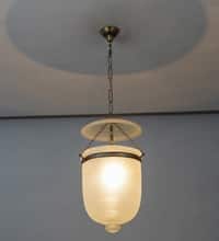 NOLAN Frosted White Glass and Brass Ceiling Pendant Light