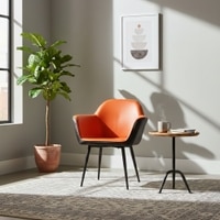 Adiko Leatherette Lounge Chair in Orange Colour