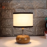 Alina Multicolor cotton & solid wood table lamp