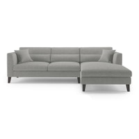 Lewis Sectional Sofa (Colour : Vapour Grey, Cushion : Soft, Seater : Right Aligned 3 Seater + Right Aligned Chaise)
