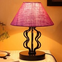 Mya Pink jute Shade Iron Table Lamp