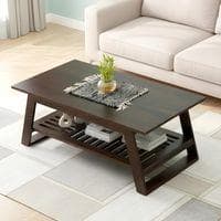 Alison Sheesham Wood Coffee Table In Walnut Finish
