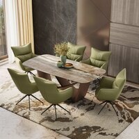 Paloma 6 Seater Jupiter Spanish Ceramic Dining Table With Beck Dining Chairs