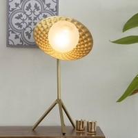 Minnie Gold Table Lamp With Gold Iron Base