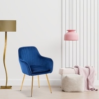 Hilsa Fabric Accent Chair in Blue Colour