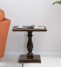 Blacon Sheesham Wood End Table In Walnut Finish