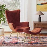 Contour Chair With Ottoman In Dark Corel