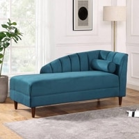 Korslund Velvet Chaise Lounger in T Blue Colour